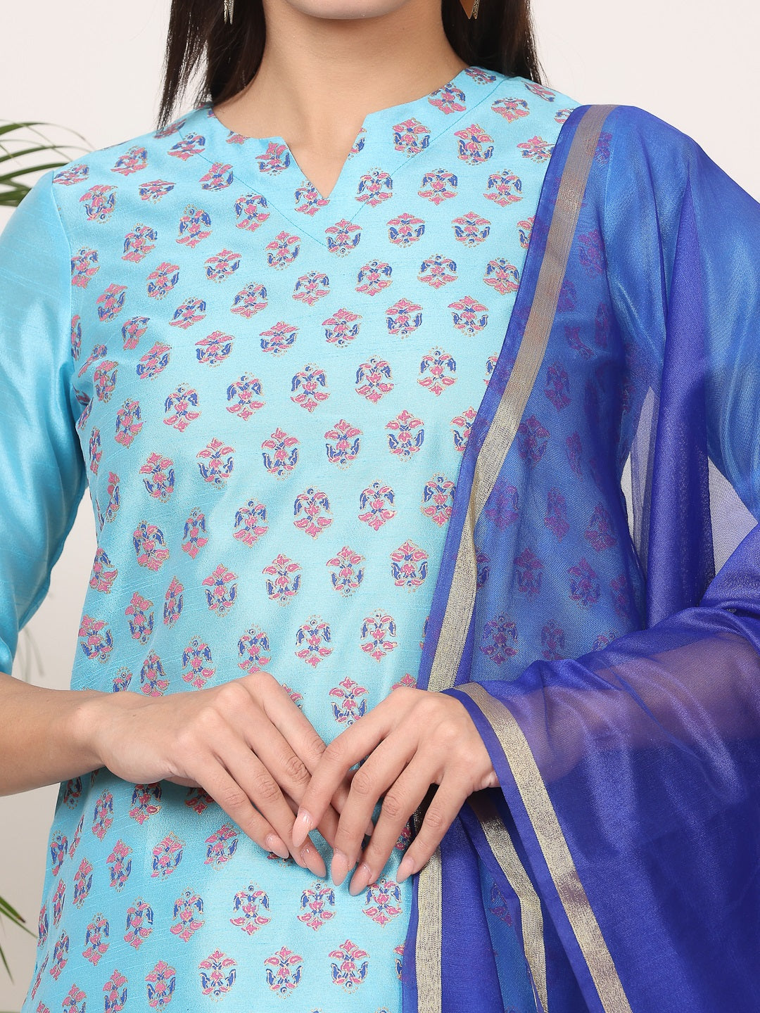 Stunning Orange Salwar Suit | Silk top bottom with Chanderi   dupatta
