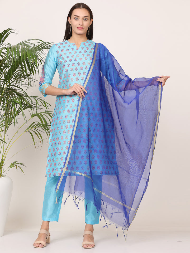 Stunning Orange Salwar Suit | Silk top bottom with Chanderi   dupatta