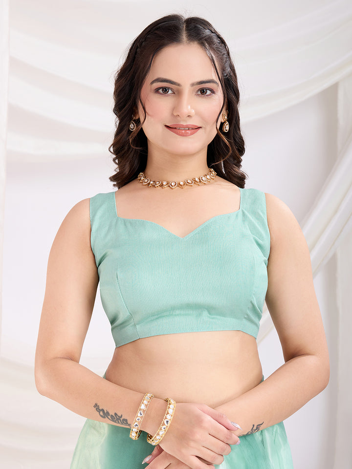 Soft Net Party Wear Saree | Designer Thread Embroidery Work with Mono Banglori Blouse