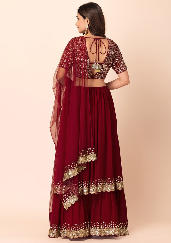 Graceful Dark Green Lehenga Choli | Georgette choli lehenga with dupatta