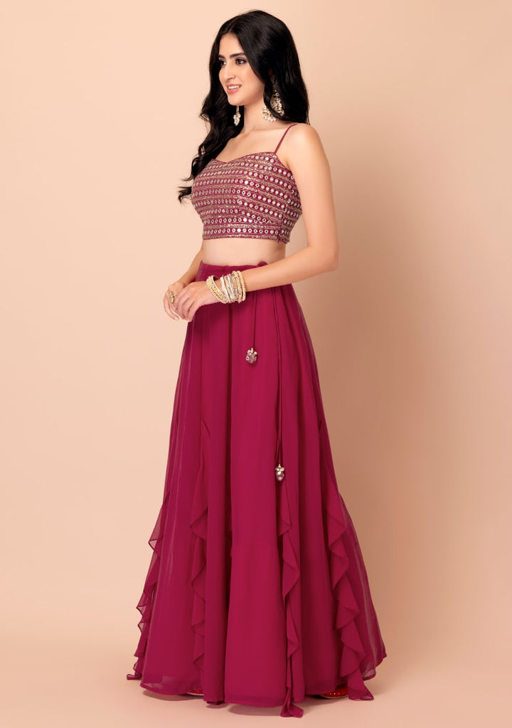 Stunning Dark Green Lehenga Choli | Georgette choli lehenga with dupatta