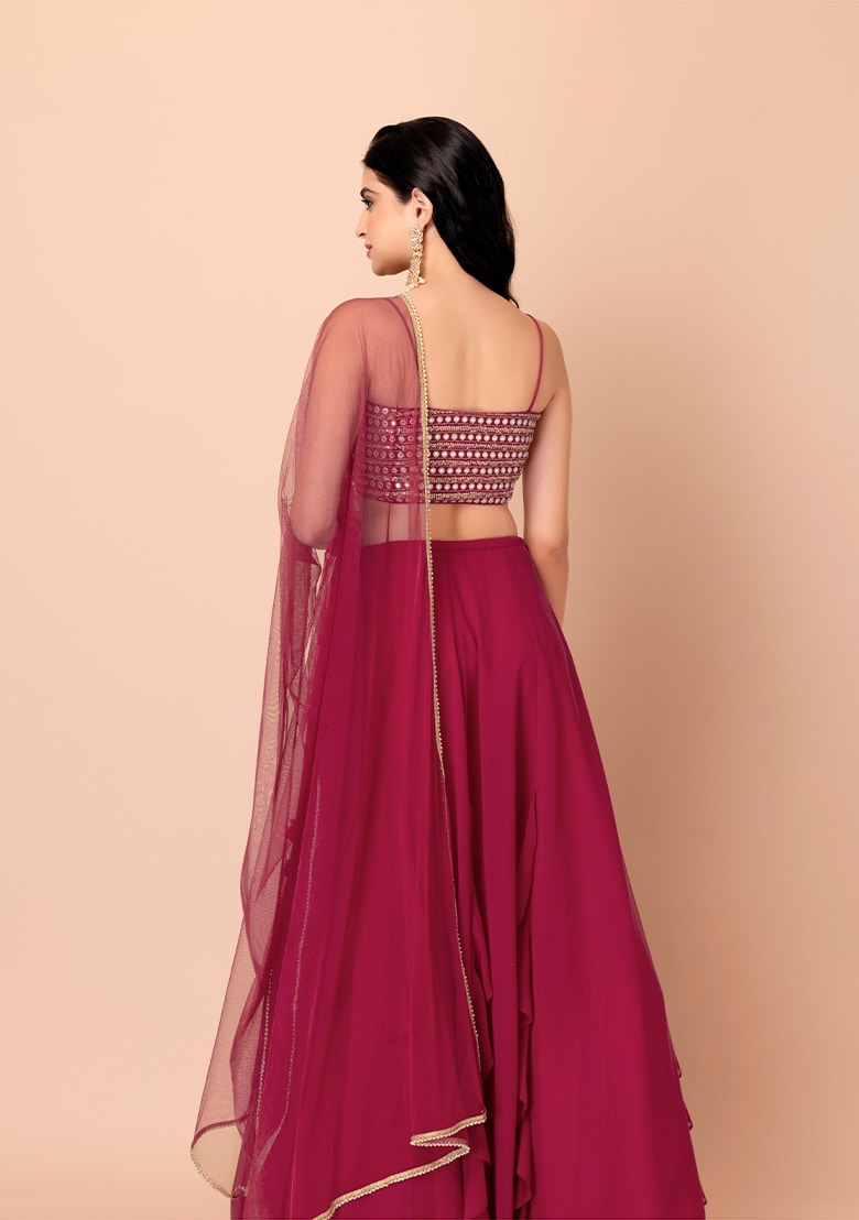 Stunning Dark Green Lehenga Choli | Georgette choli lehenga with dupatta