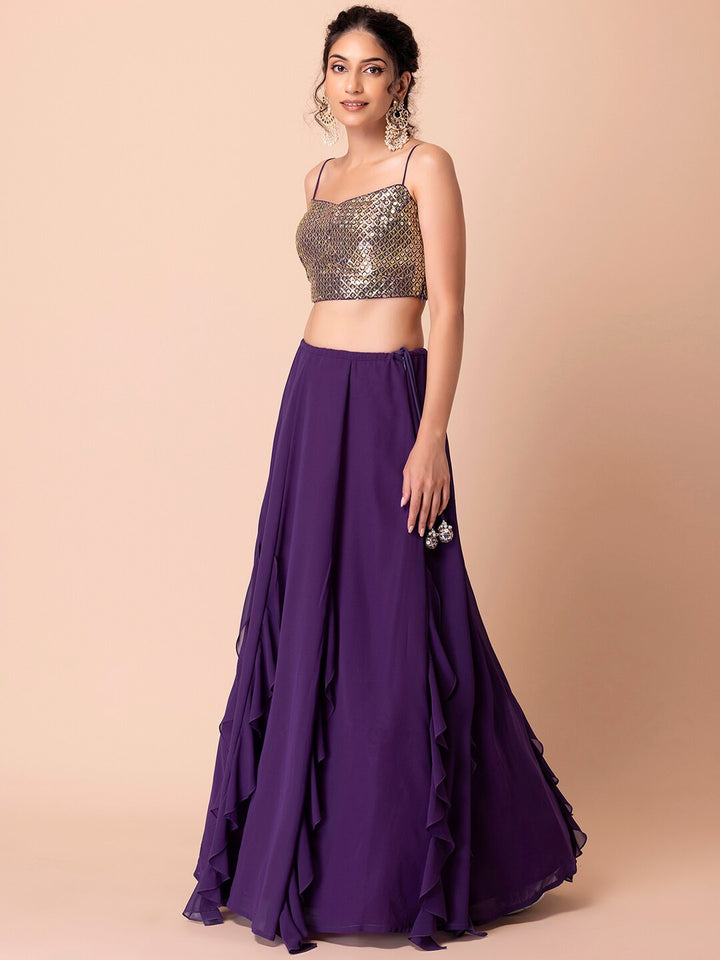 Stunning Dark Green Lehenga Choli | Georgette choli lehenga with dupatta