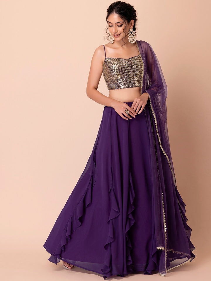 Stunning Dark Green Lehenga Choli | Georgette choli lehenga with dupatta
