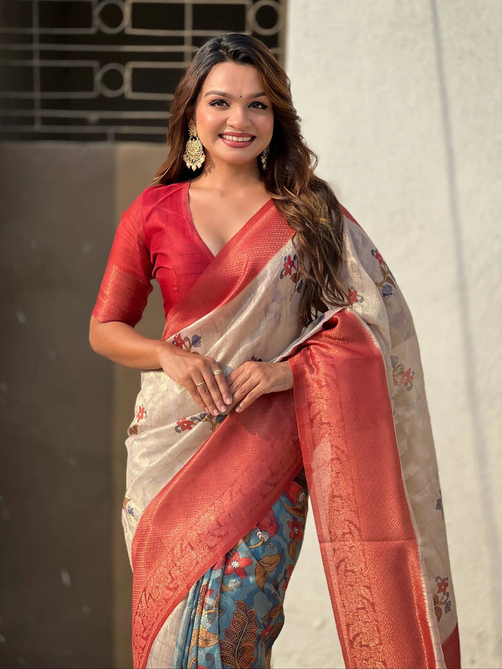 Stylish Wedding Cotton Linen Saree | Perfect for Grand Celebrations and Traditional Gatherings