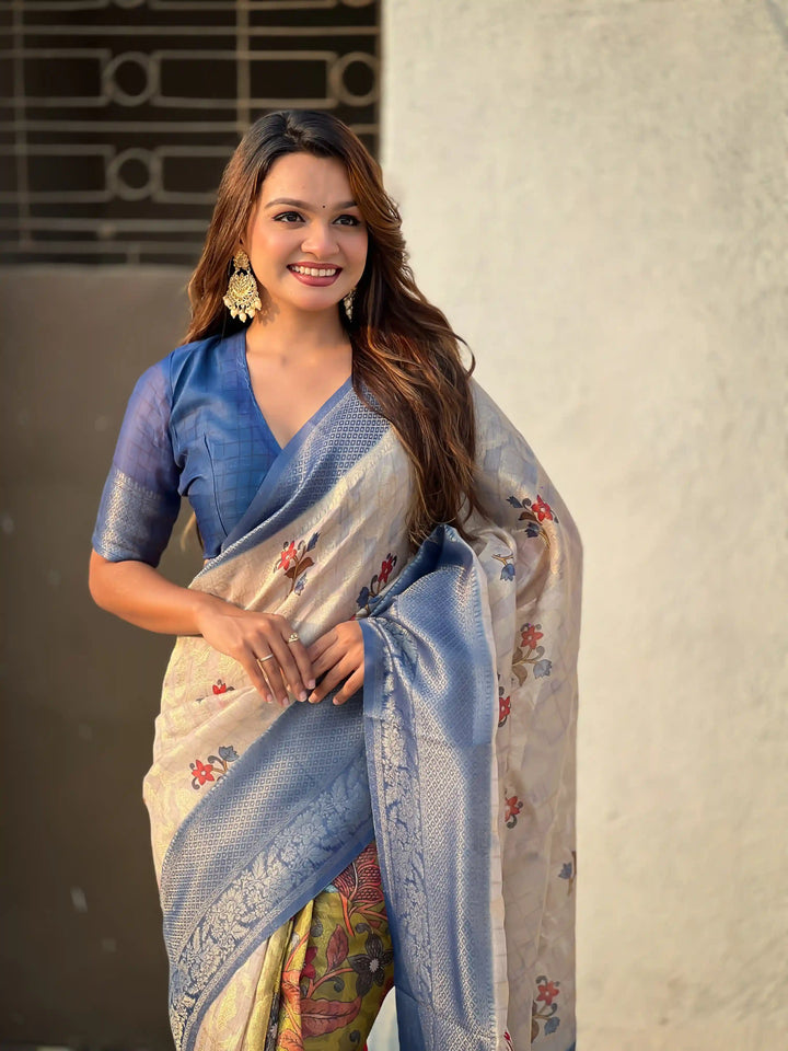 Stylish Wedding Cotton Linen Saree | Perfect for Grand Celebrations and Traditional Gatherings