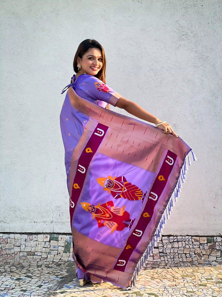Modern Classic Soft Silk Saree | Enriched with Fine Embroidery and Graceful Aesthetic