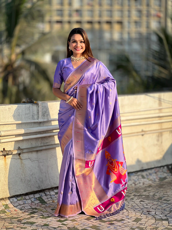 Modern Classic Soft Silk Saree | Enriched with Fine Embroidery and Graceful Aesthetic