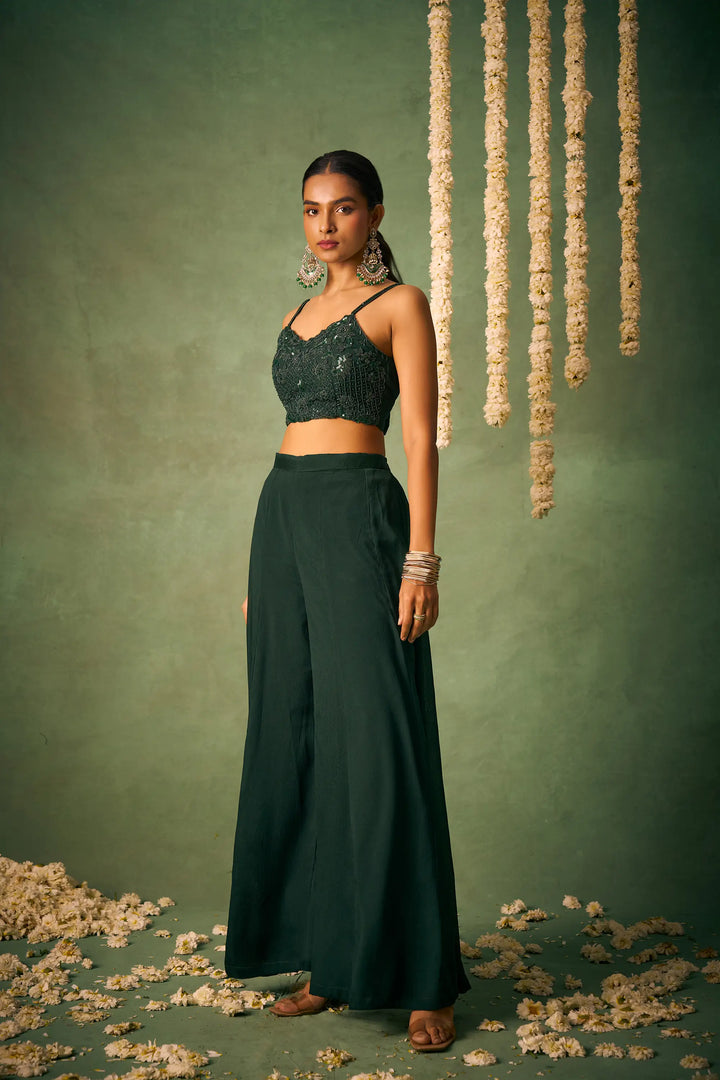 Party Wear Indo Western Sharara | Chic Chinon & Organza Cape Dupatta