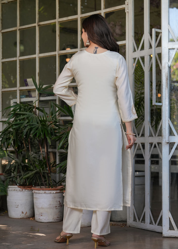 Cultural Fusion Viscose Chanderi  Salwar Kameez | Handcrafted with Intricate Details for Timeless Appeal