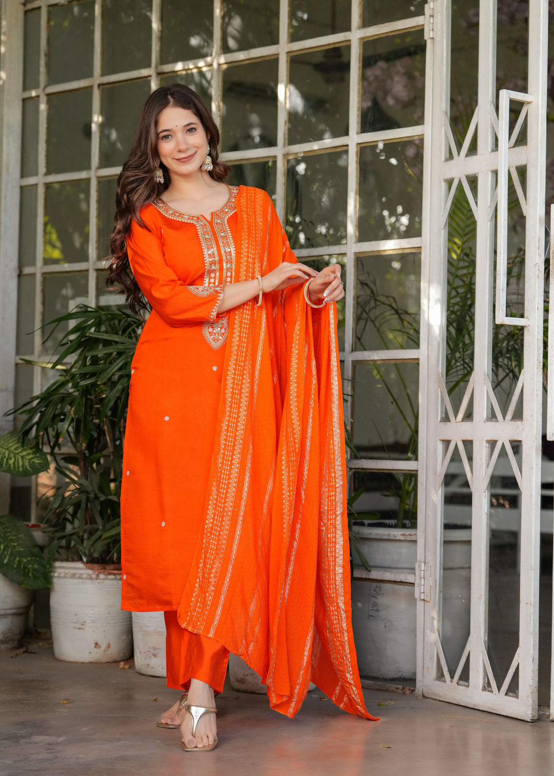 Cultural Fusion Viscose Chanderi  Salwar Kameez | Handcrafted with Intricate Details for Timeless Appeal