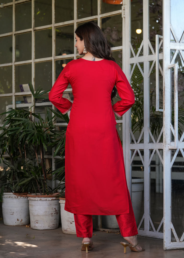 Cultural Fusion Viscose Chanderi  Salwar Kameez | Handcrafted with Intricate Details for Timeless Appeal