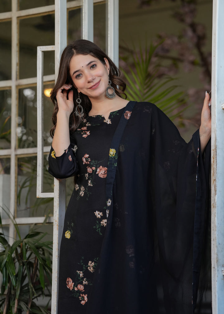 Traditional Elegant Silk Blend Black Salwar Kameez | An Ultimate Expression of Sophistication and Class