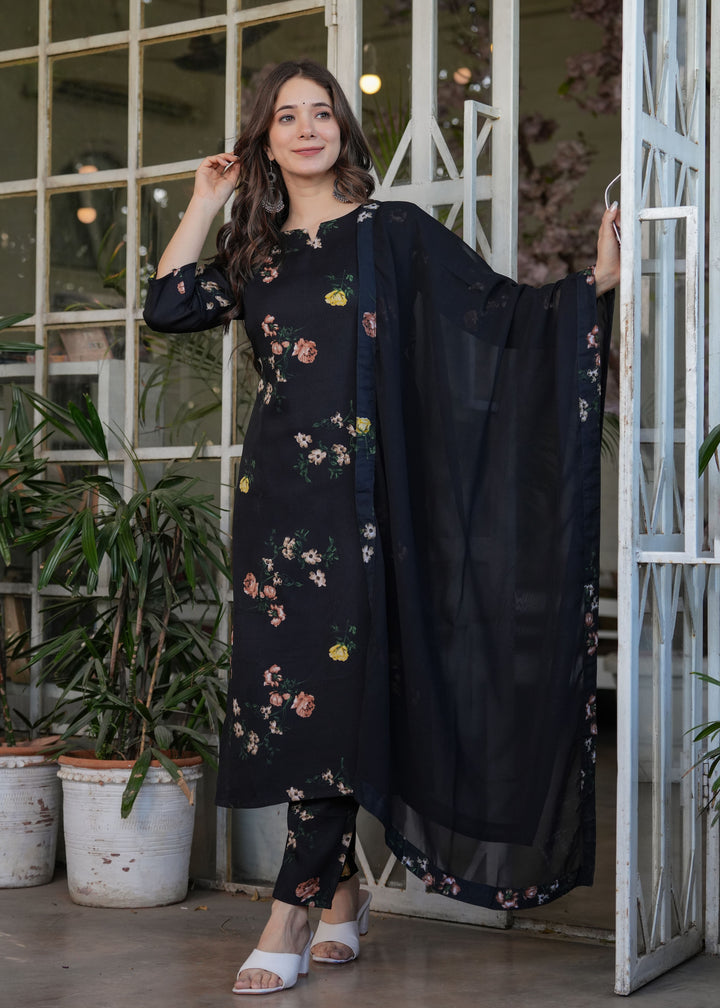 Traditional Elegant Silk Blend Black Salwar Kameez | An Ultimate Expression of Sophistication and Class