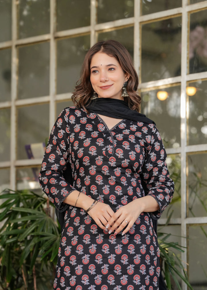 Exclusive Designer Cotton Black Salwar Kameez | Handcrafted with Intricate Details for Timeless Appeal