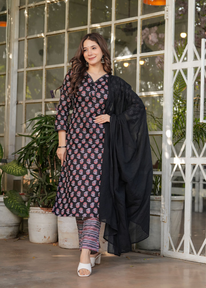 Exclusive Designer Cotton Black Salwar Kameez | Handcrafted with Intricate Details for Timeless Appeal