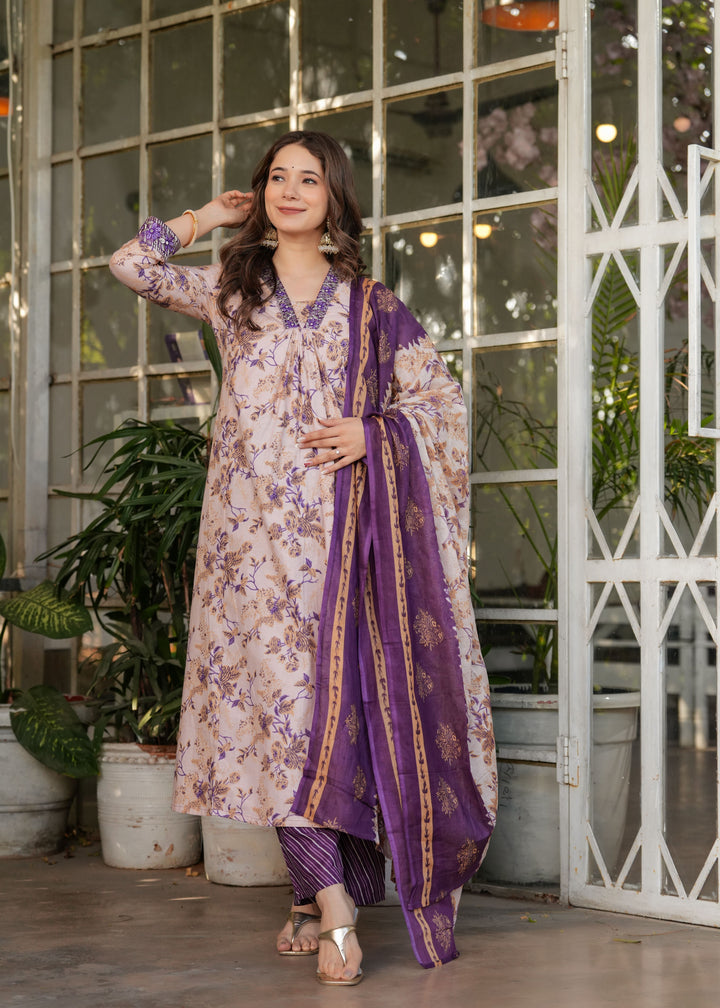 Charismatic Fashion Cotton Off White Salwar Kameez | An Ultimate Expression of Sophistication and Class