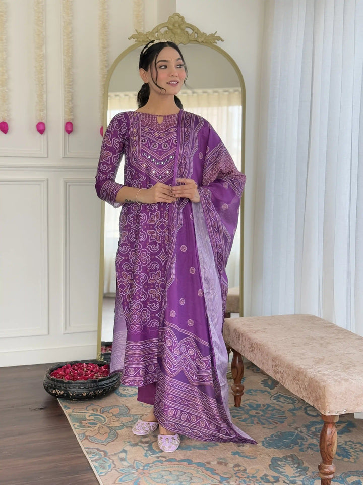 Graceful Trendy Franch Crepe Lavender Salwar Kameez | Luxury Attire for Weddings and Special Moments