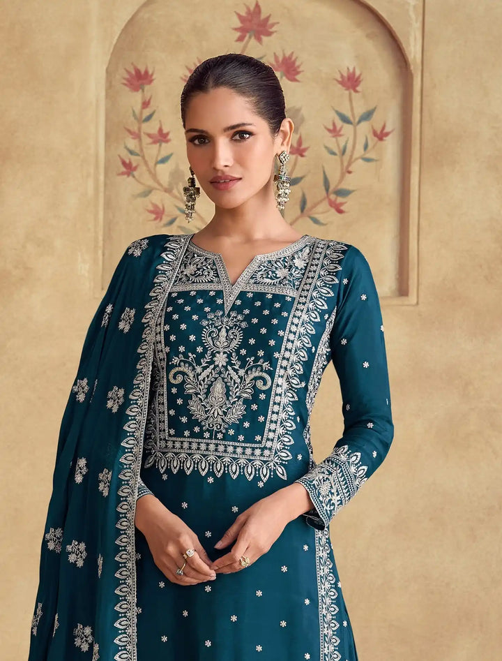 Authentic Ethnic Palazzo Suits | Exuding Royalty with Superior Fabric and Impeccable Craftsmanship