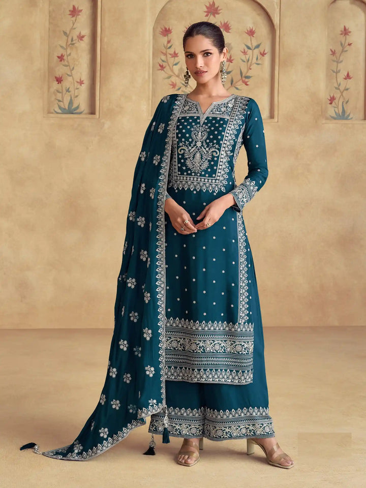 Authentic Ethnic Palazzo Suits | Exuding Royalty with Superior Fabric and Impeccable Craftsmanship