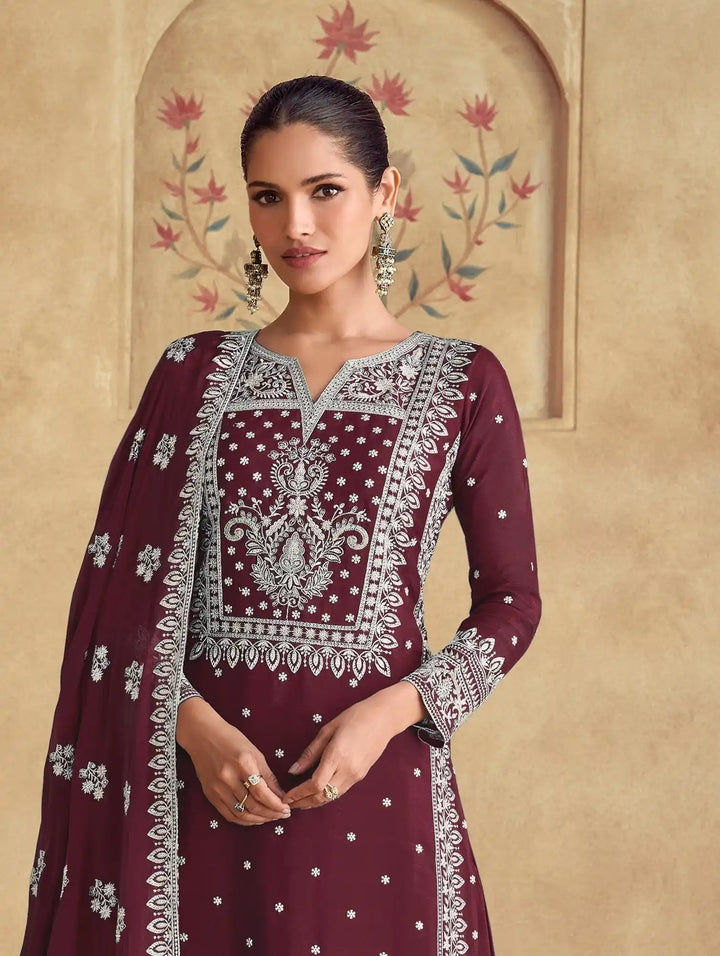 Authentic Ethnic Palazzo Suits | Exuding Royalty with Superior Fabric and Impeccable Craftsmanship
