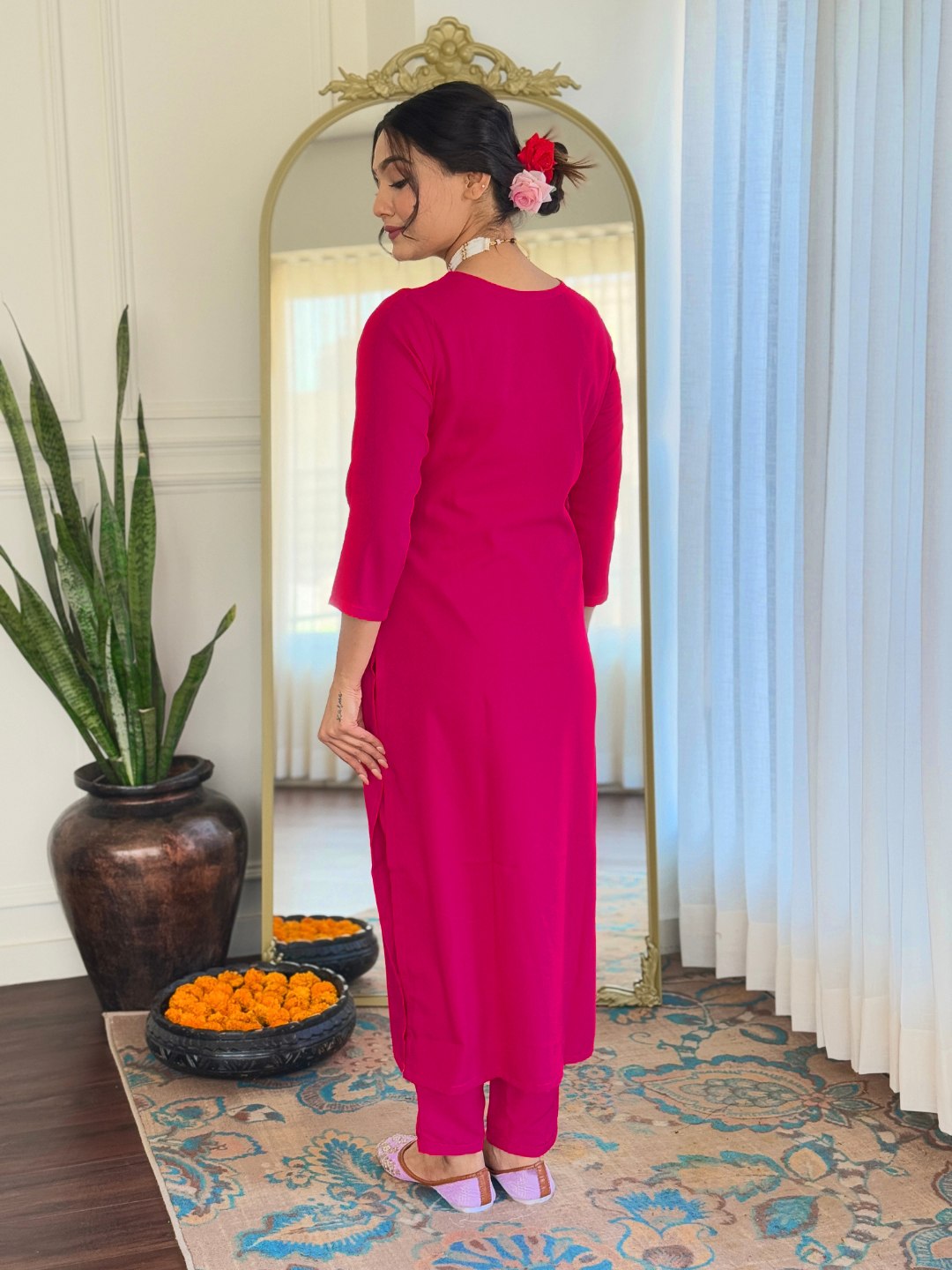 Exclusive Designer Rayon Pink Salwar Kameez | Enriched with Fine Embroidery and Graceful Aesthetic