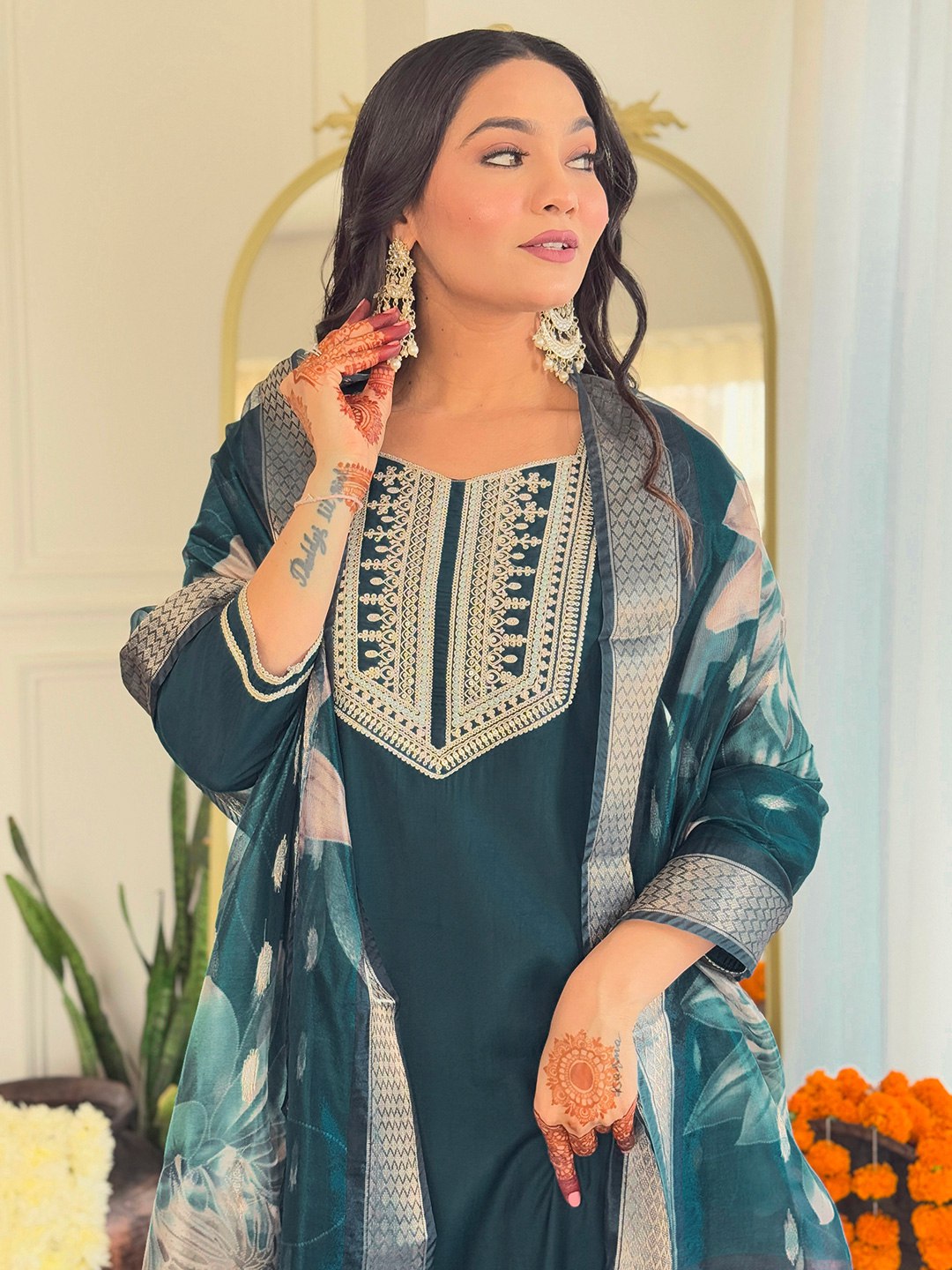 Stylish Wedding BSY Viscose Teal Blue Salwar Kameez | Luxury Attire for Weddings and Special Moments