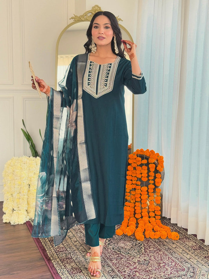 Stylish Wedding BSY Viscose Teal Blue Salwar Kameez | Luxury Attire for Weddings and Special Moments