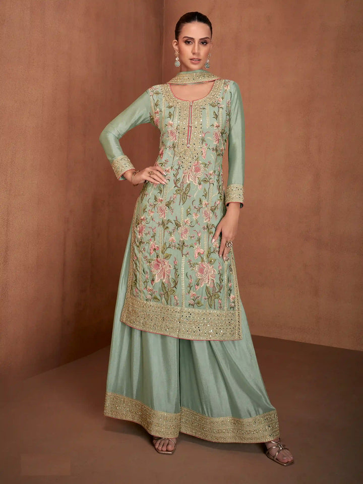 Authentic Ethnic   Palazzo Suits | Enriched with Fine Embroidery and Graceful Aesthetic