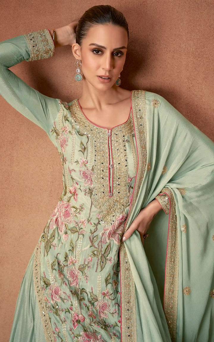 Authentic Ethnic   Palazzo Suits | Enriched with Fine Embroidery and Graceful Aesthetic