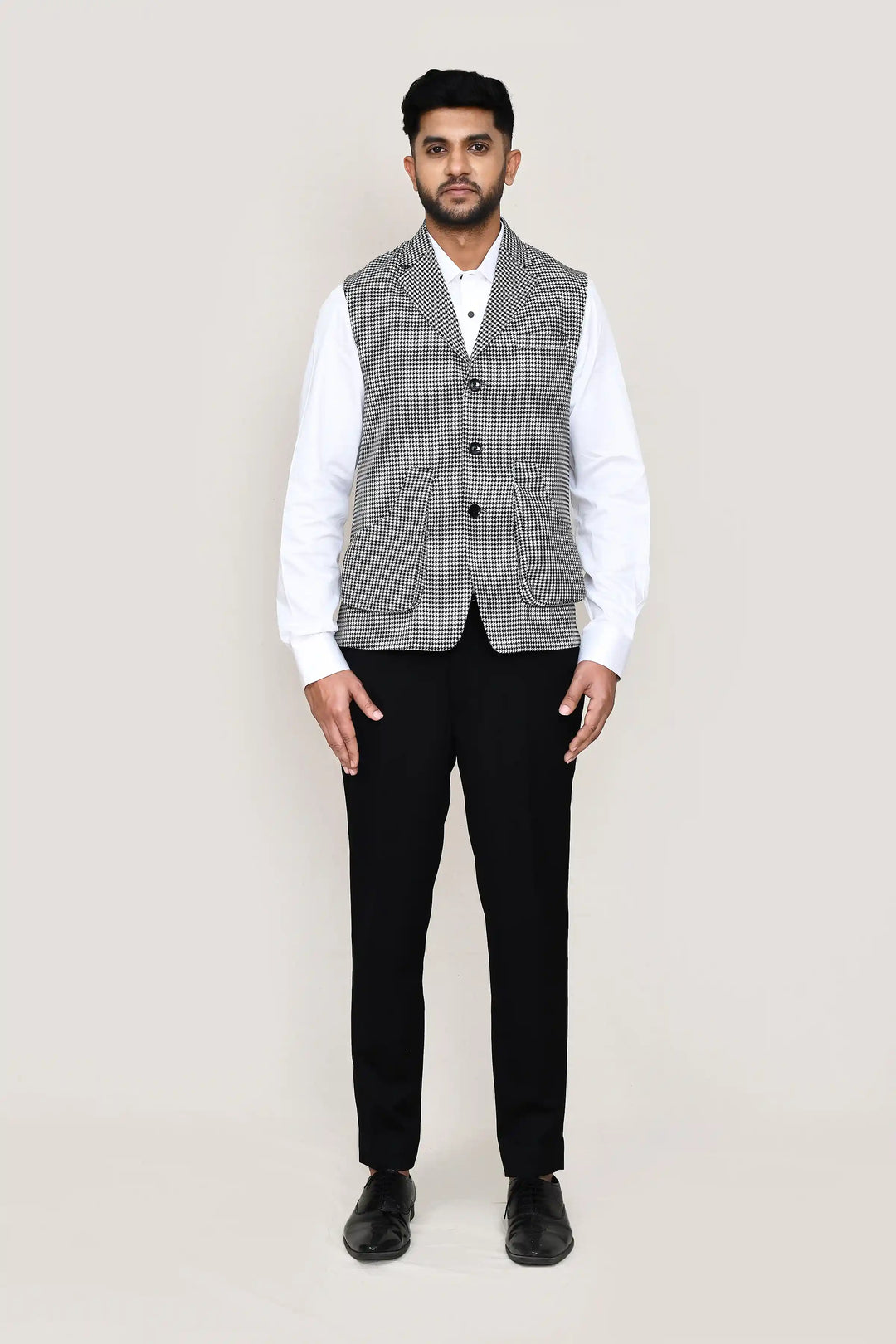 Party Wear Jacket  Cotton Satin Fabric | Black Designer Print