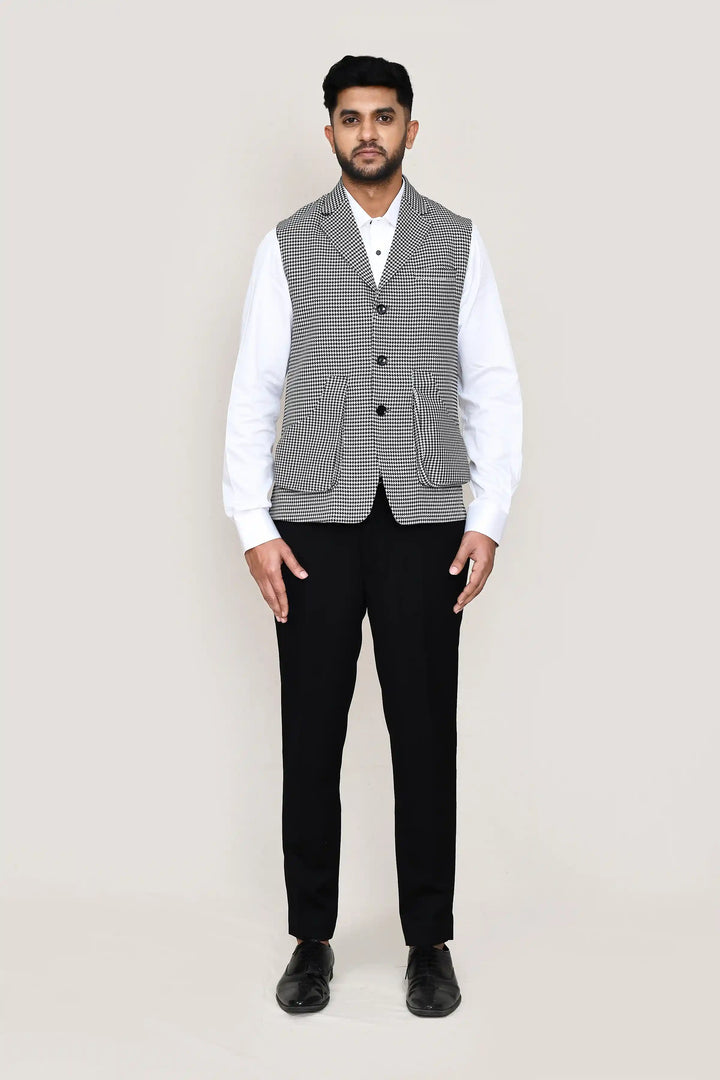 Party Wear Jacket  Cotton Satin Fabric | Black Designer Print