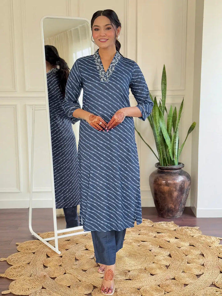 Stylish Muslin Kurti | Chinon Dupatta & Embroidery Detailing Partywear