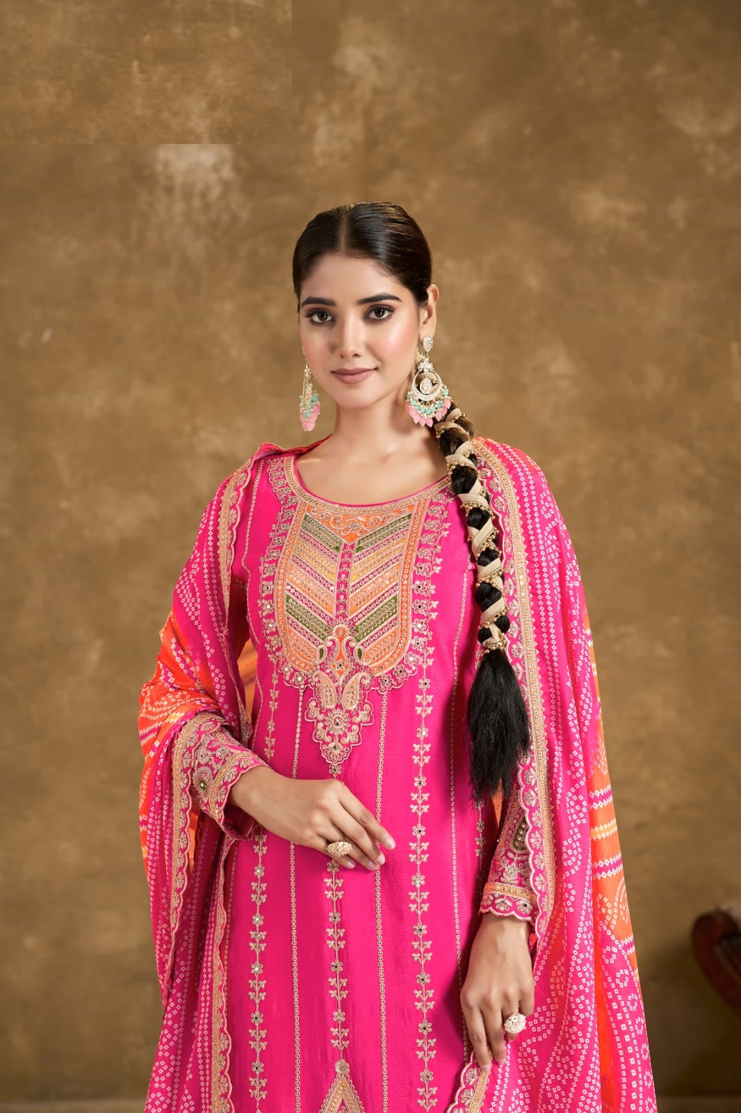 Elegant Chinon Dhoti Suit | Designer Embroidery & Print Work