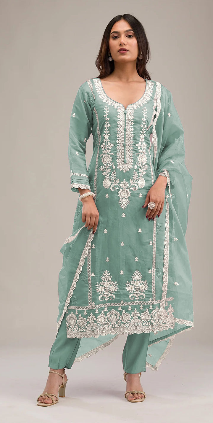 Party Wear Cotton Salwar Kameez | Embroidery & Grace