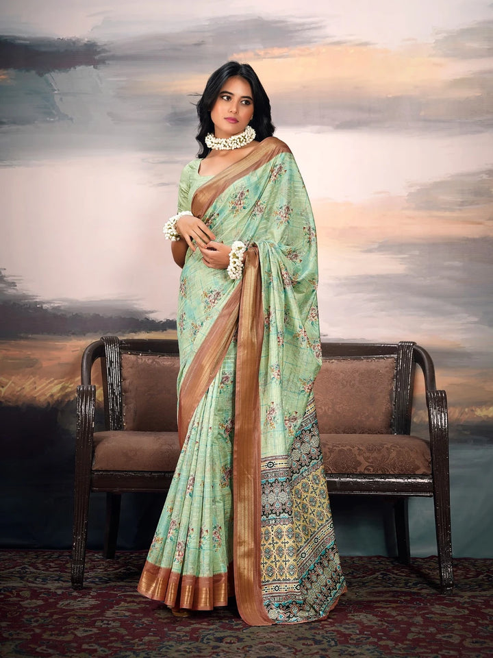 Premium Festive Wear Cotton Silk Saree | Elegant Look with Jari Border