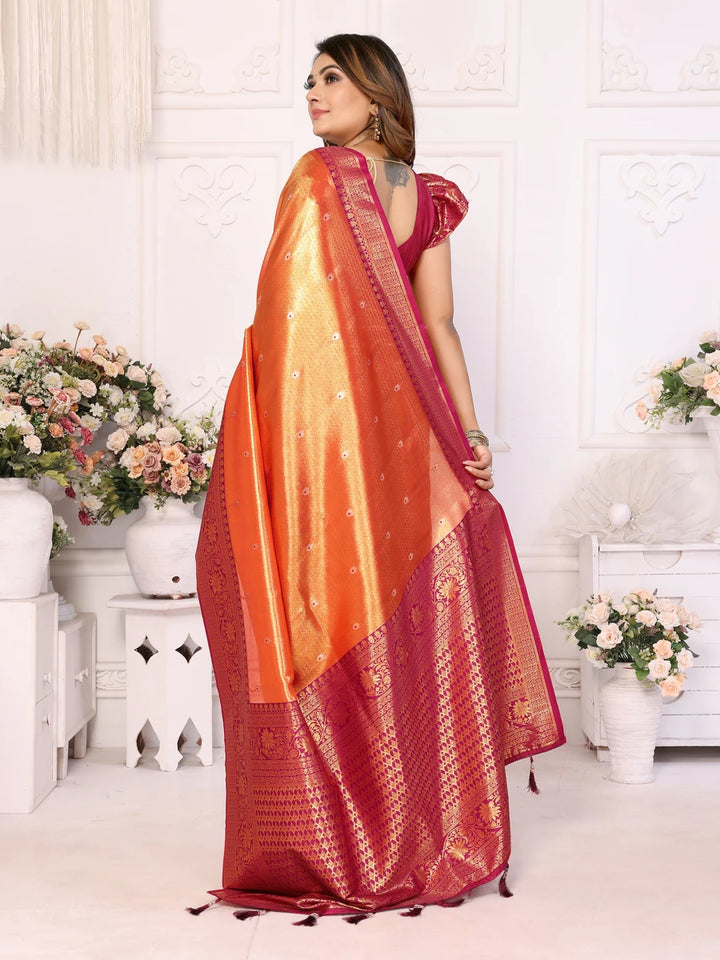 Traditional Banarasi Tissue Silk Saree | Luxurious Wevon Jari Design