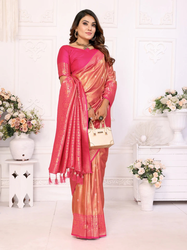 Traditional Banarasi Tissue Silk Saree | Luxurious Wevon Jari Design
