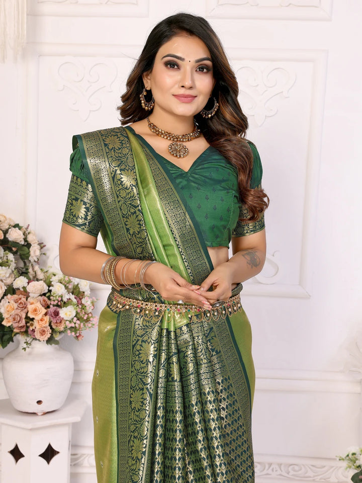 Traditional Banarasi Tissue Silk Saree | Luxurious Wevon Jari Design