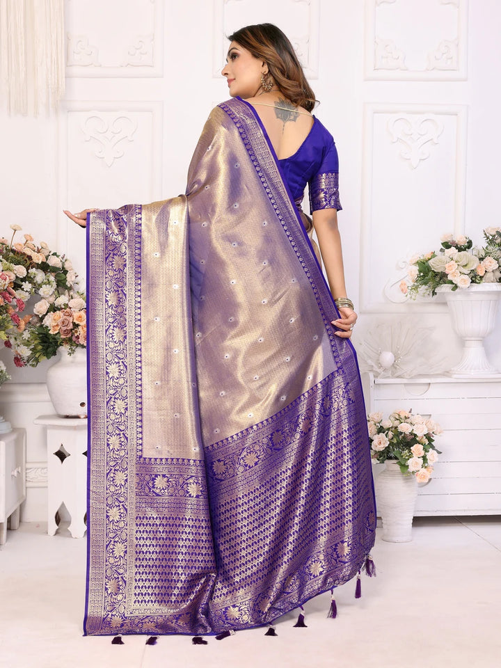 Traditional Banarasi Tissue Silk Saree | Luxurious Wevon Jari Design