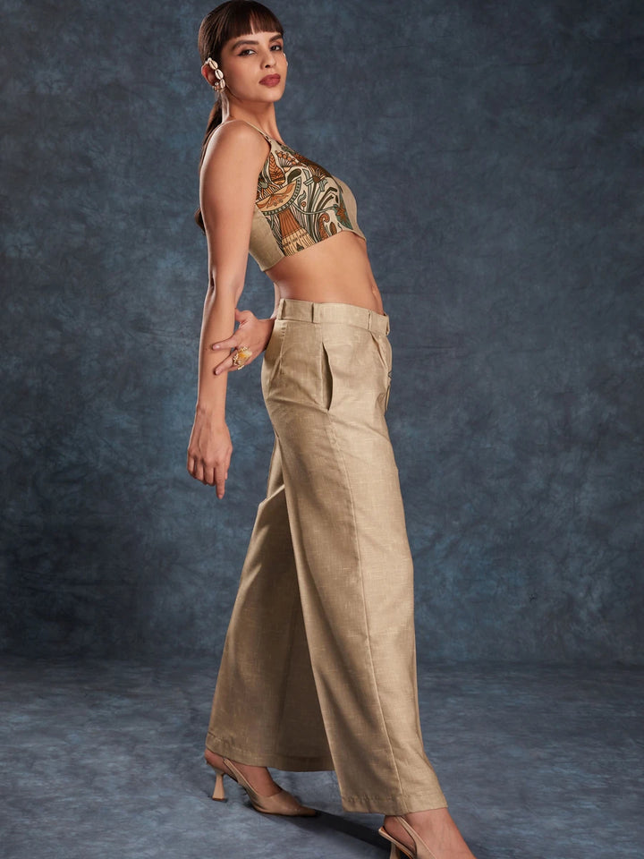 Trendy Beige Linen Co-Ord | Readymade Western Set for Casual & Festive Wear