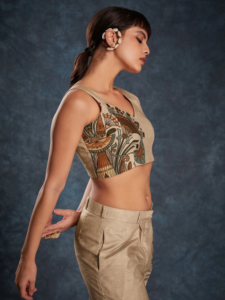 Trendy Beige Linen Co-Ord | Readymade Western Set for Casual & Festive Wear
