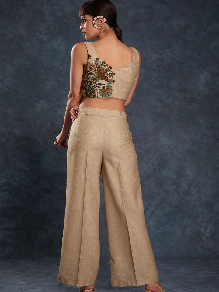 Trendy Beige Linen Co-Ord | Readymade Western Set for Casual & Festive Wear