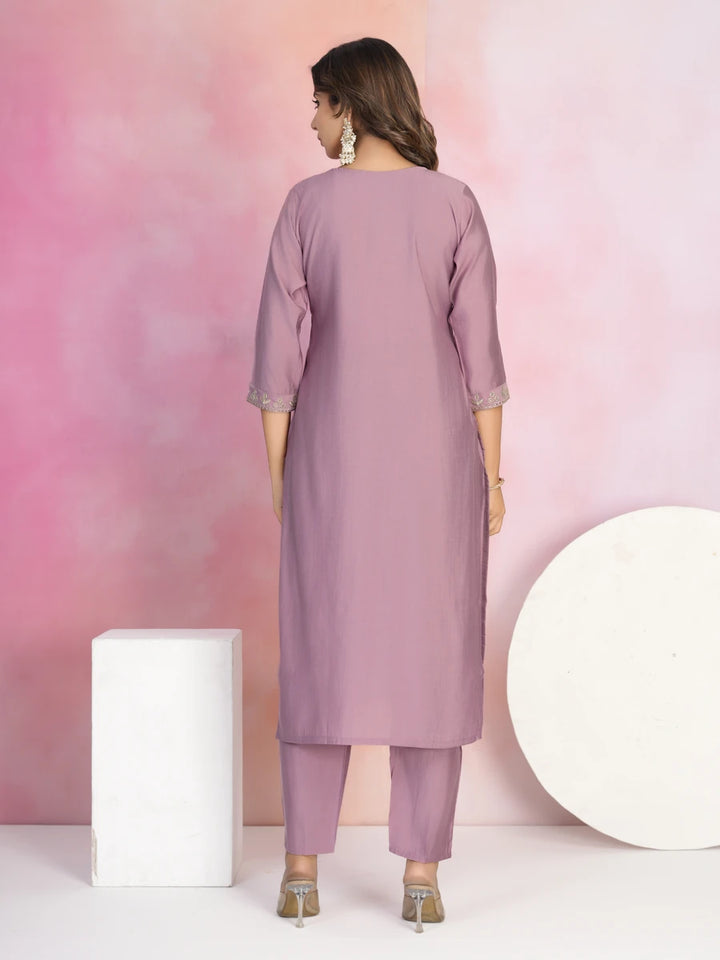 Premium Chanderi Salwar Kameez | Lavender with Jacquard Dupatta