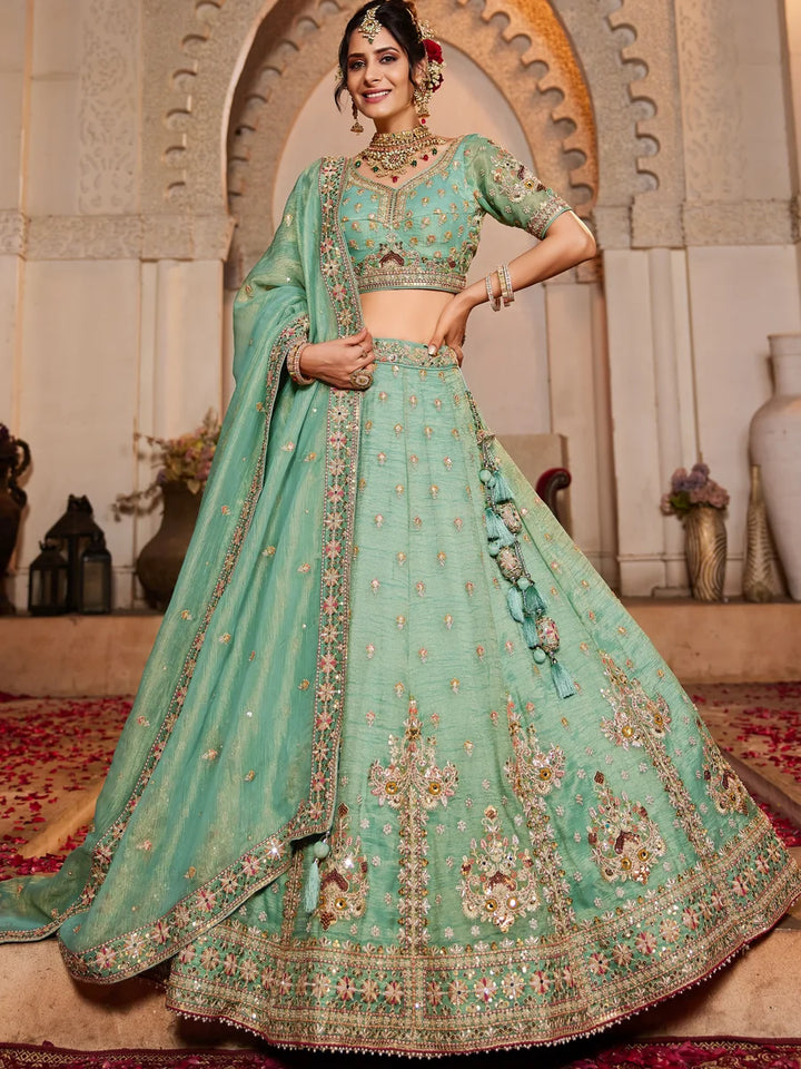 Luxurious Partywear Lehenga | Tissue Fabric & Heavy Work