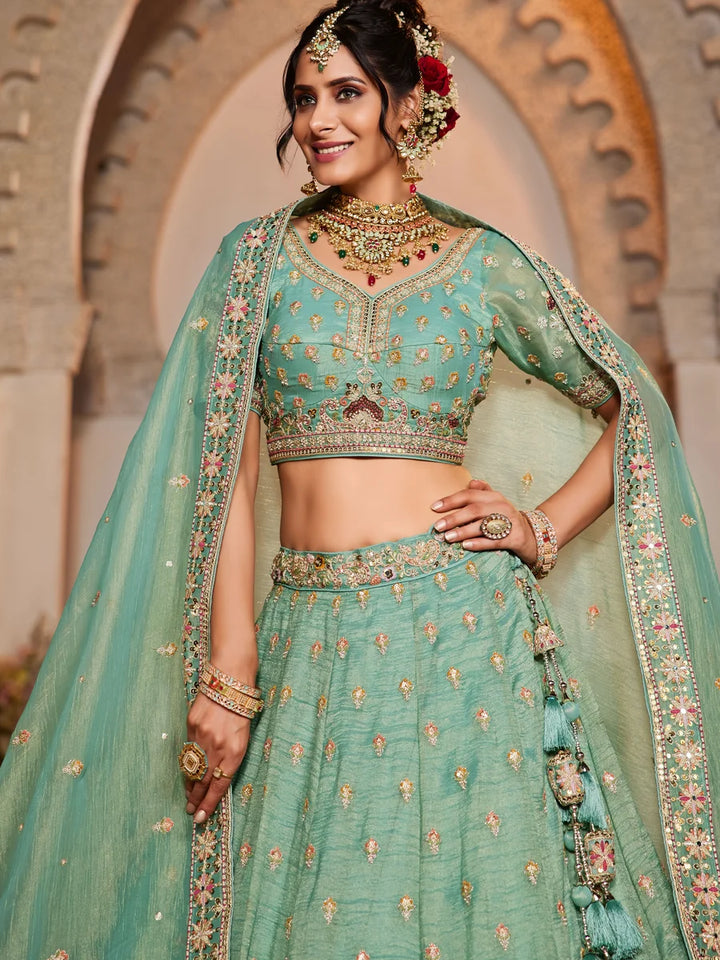 Luxurious Partywear Lehenga | Tissue Fabric & Heavy Work