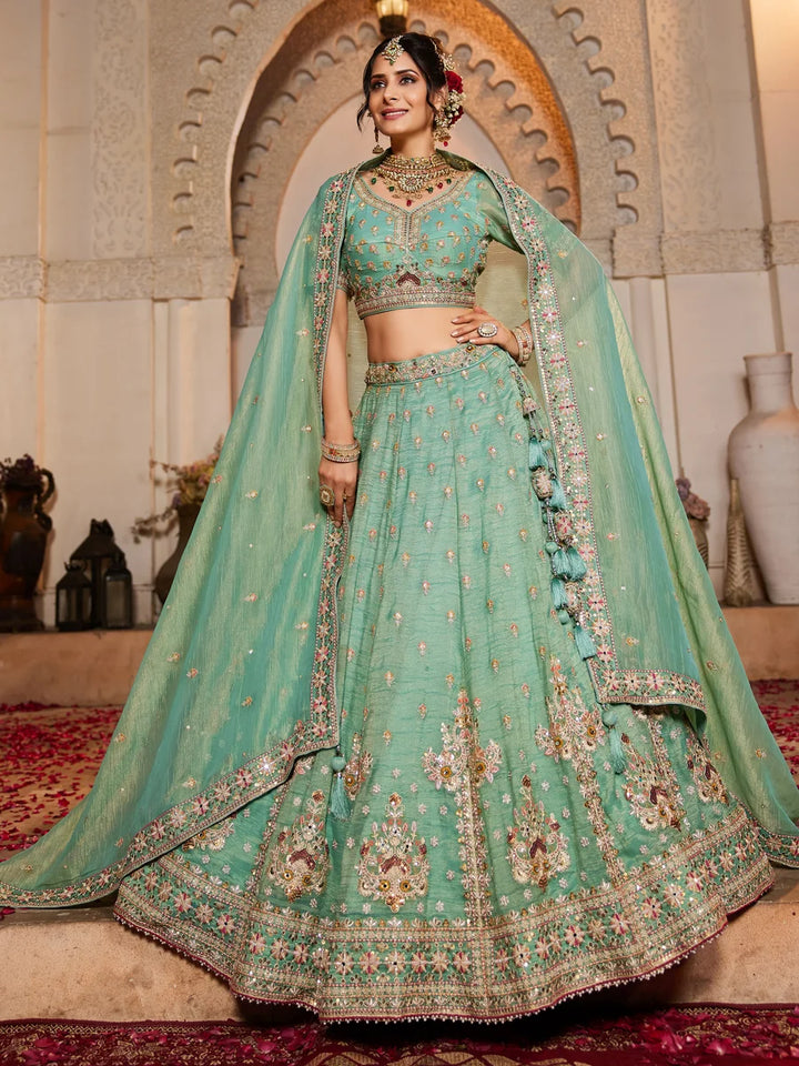 Luxurious Partywear Lehenga | Tissue Fabric & Heavy Work