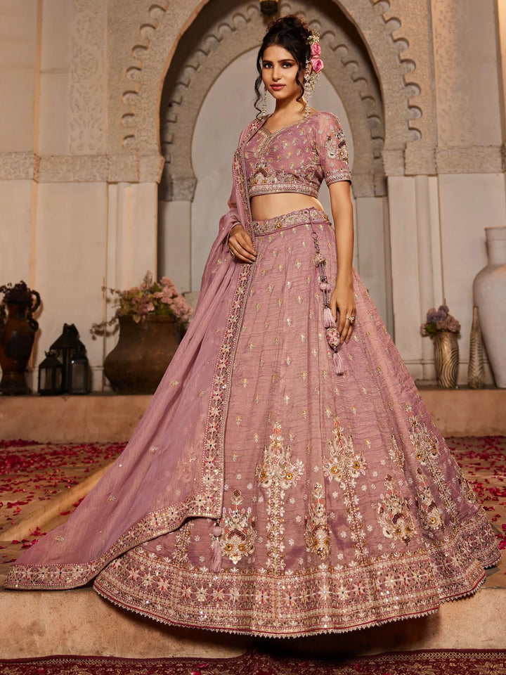 Luxurious Partywear Lehenga | Tissue Fabric & Heavy Work