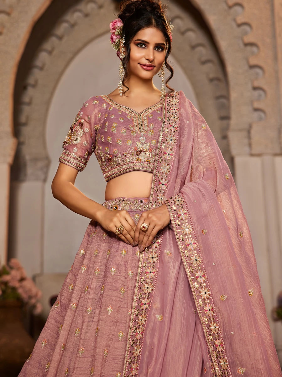 Luxurious Partywear Lehenga | Tissue Fabric & Heavy Work