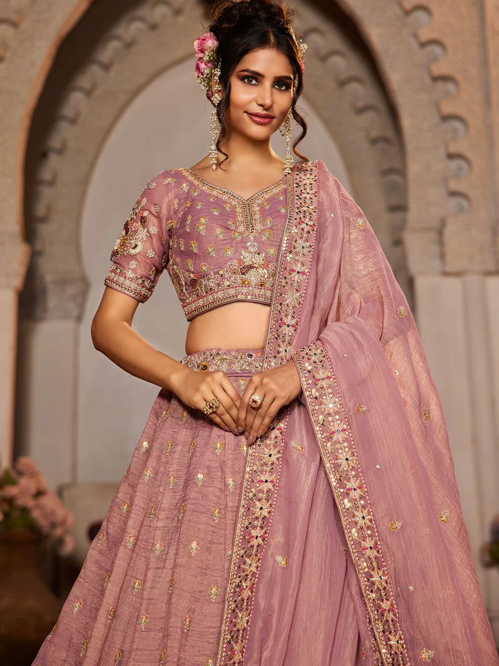Luxurious Partywear Lehenga | Tissue Fabric & Heavy Work